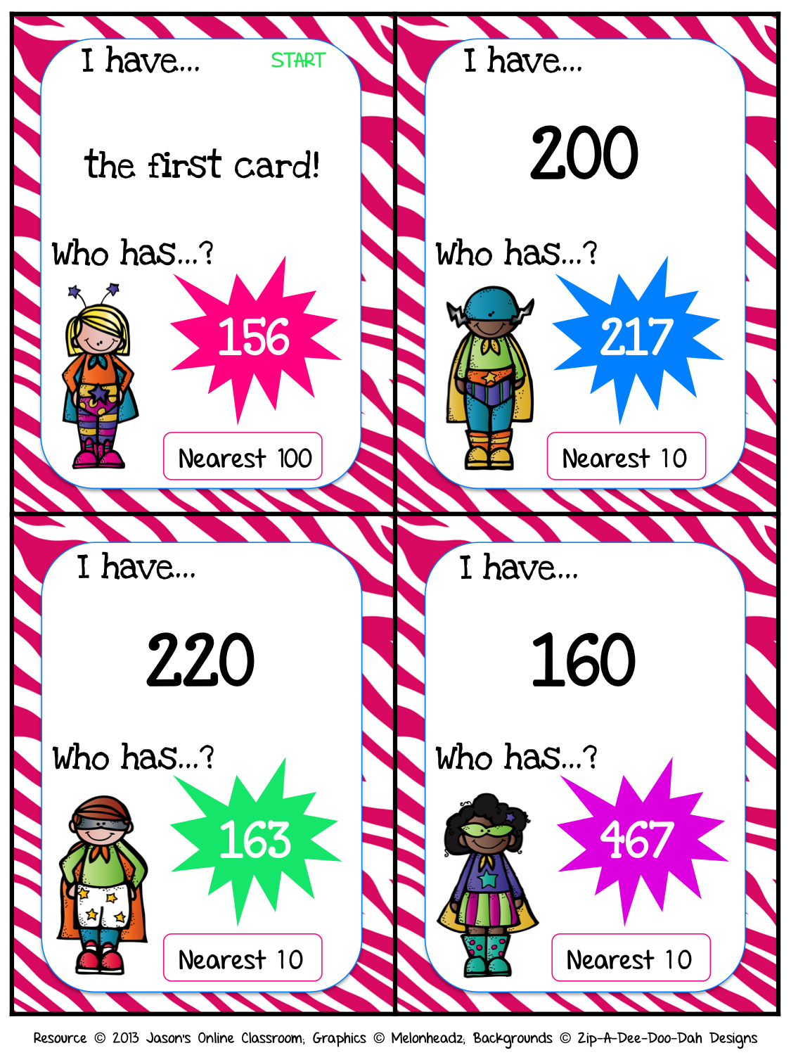 Place Value and Rounding Numbers I Have Who Has Game Center Practice Review