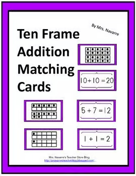Ten Frame Addition Matching Cards