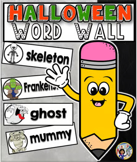 Halloween Word Wall Cards Set