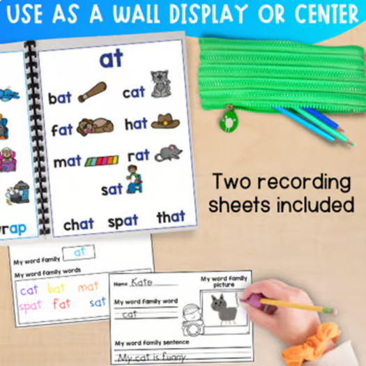 CVCC & CVC Word Practice - CVCC, CCVC, CVC Words with Pictures - Word Families