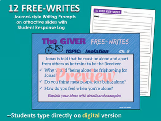 The GIVER Novel Study Unit - Print & DIGITAL - Standards-Based Activities