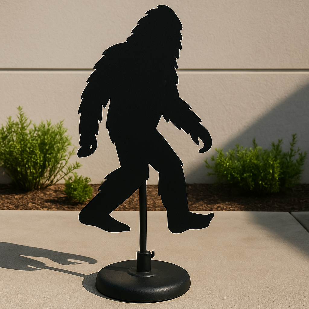 Bigfoot mounted on pole and weighted umbrella base