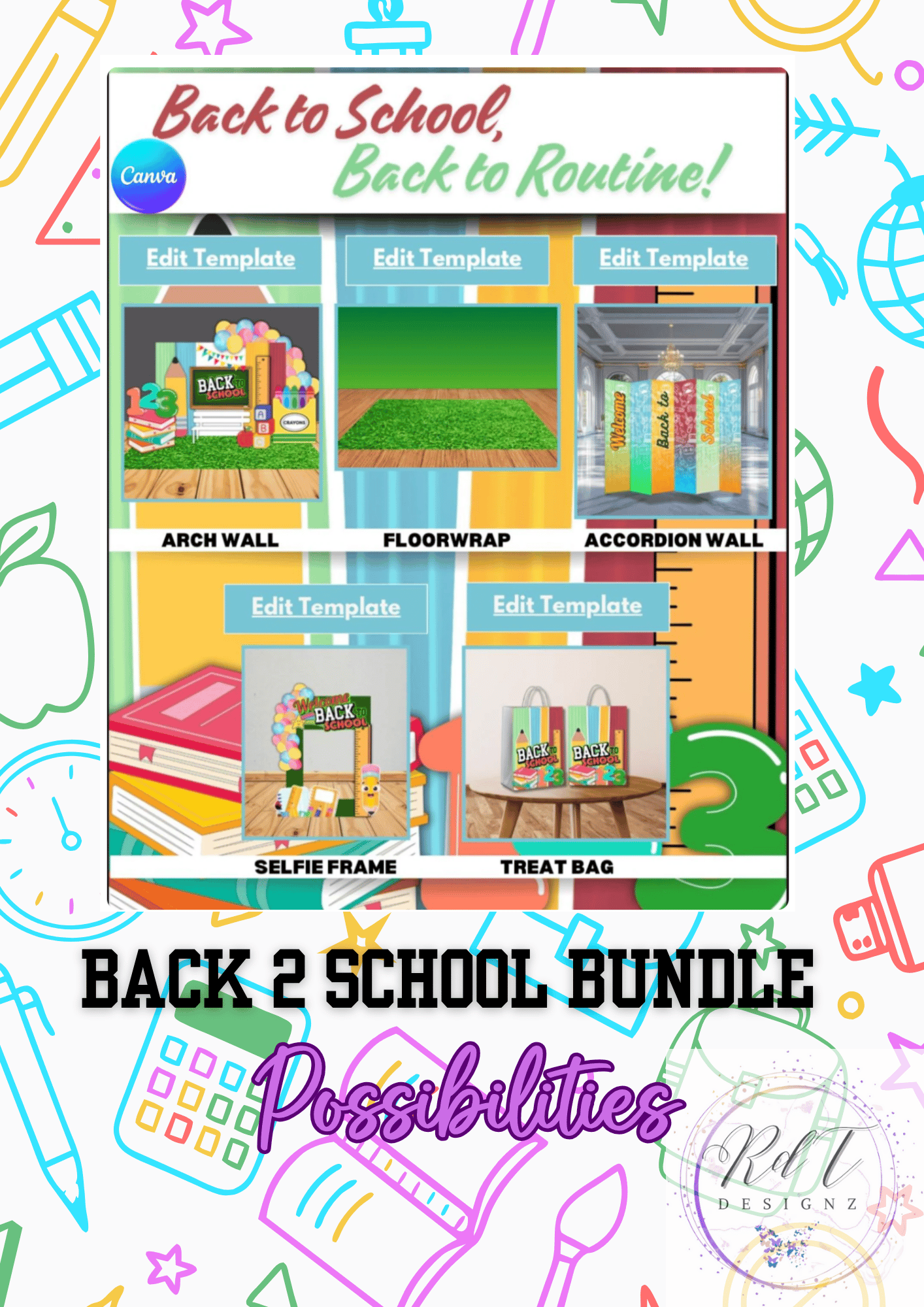 Back 2 School Templates Bundle Sheet (Pens, Plans, & Possibilities ...