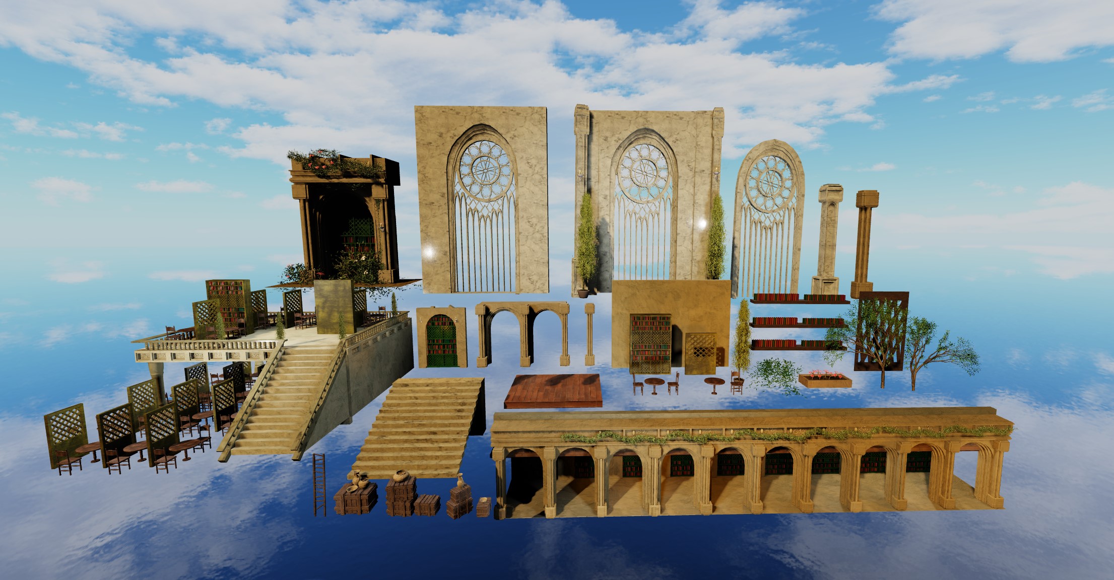 [ULTIMATE] Royal Grand Library Roblox Modular Assets & Building Pack