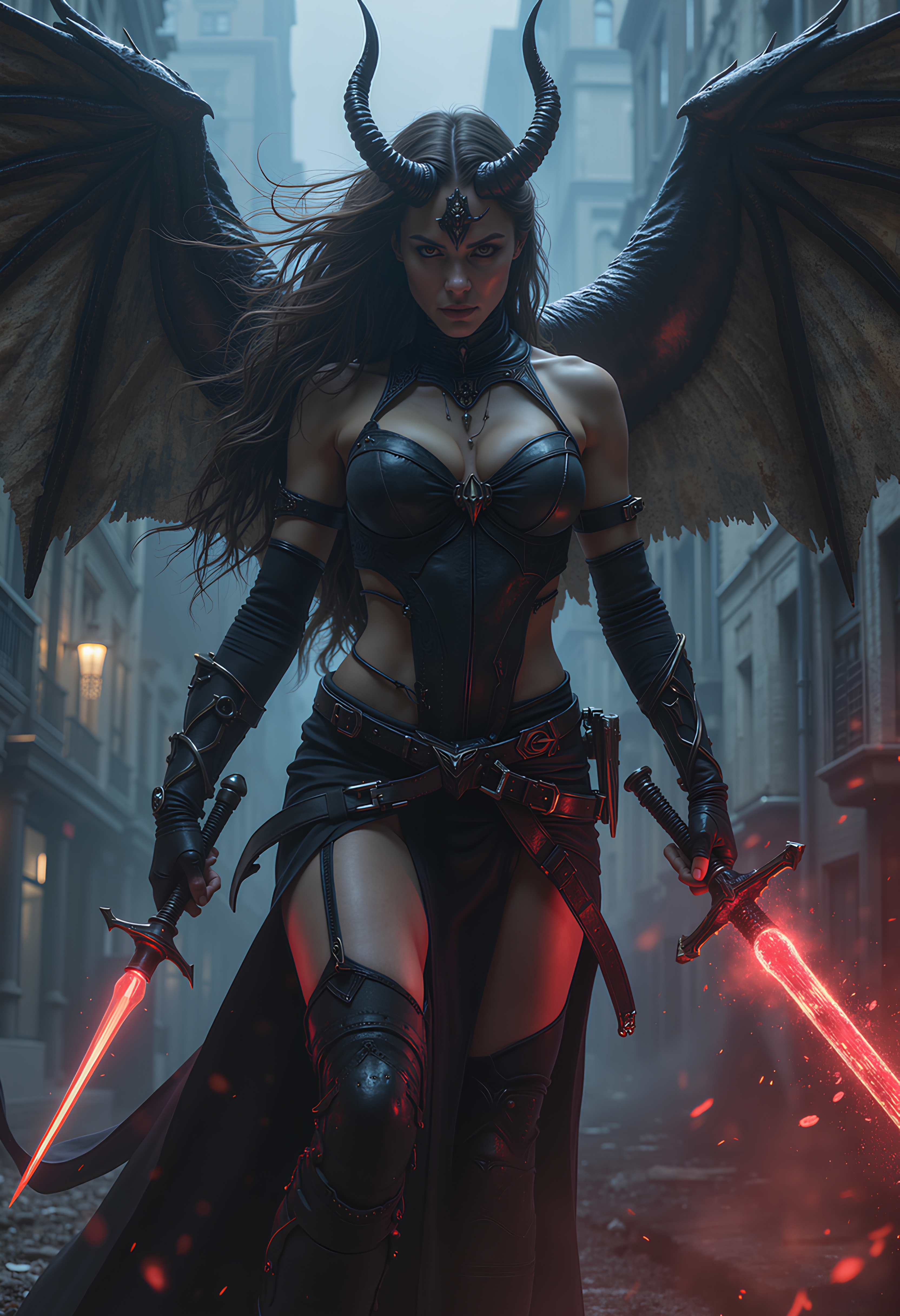 Female Hell Demon General attacks an entire city with an entire horde of hell demons