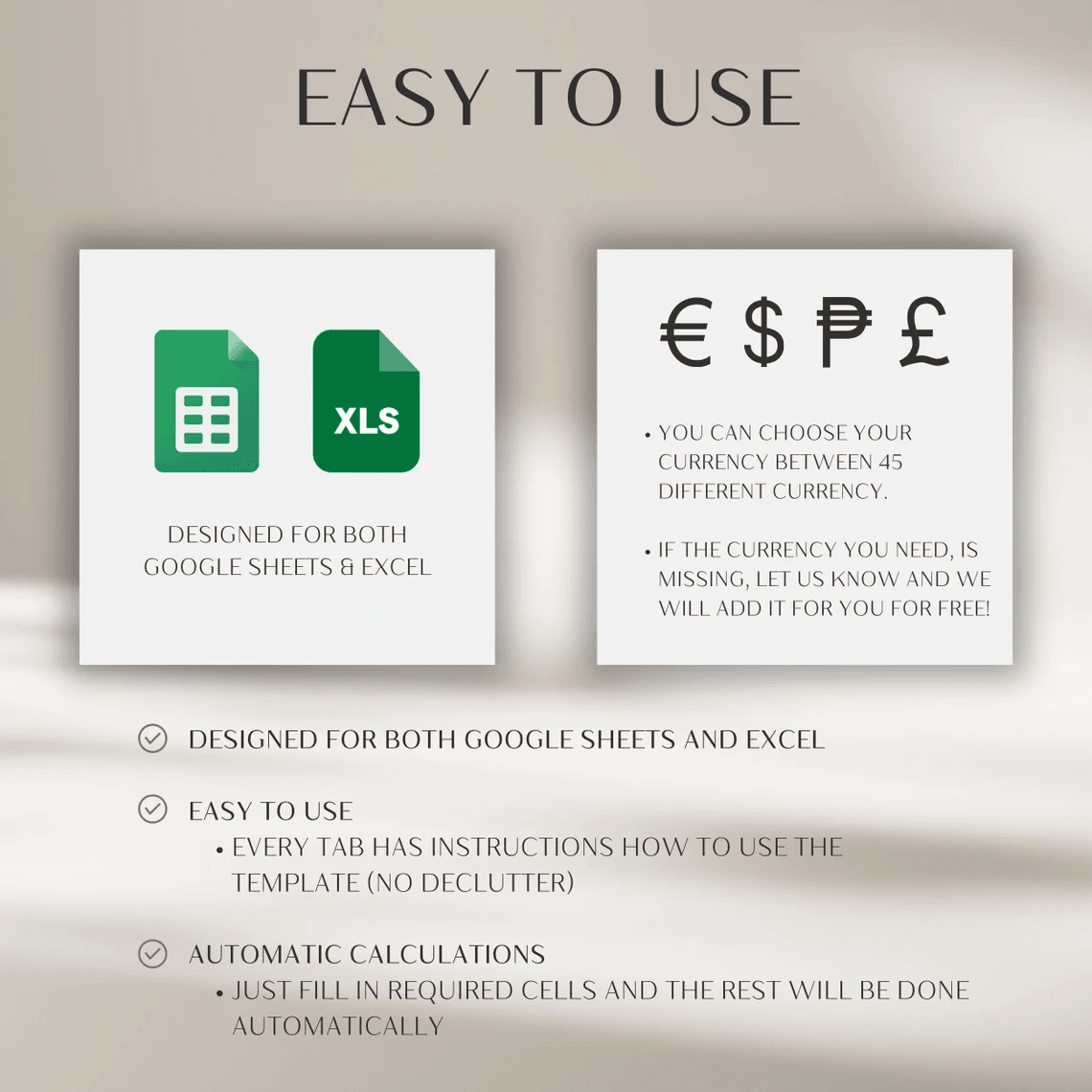 Expense Tracker Template – Google Sheets and Excel spending log with categories, dashboard, and visual charts