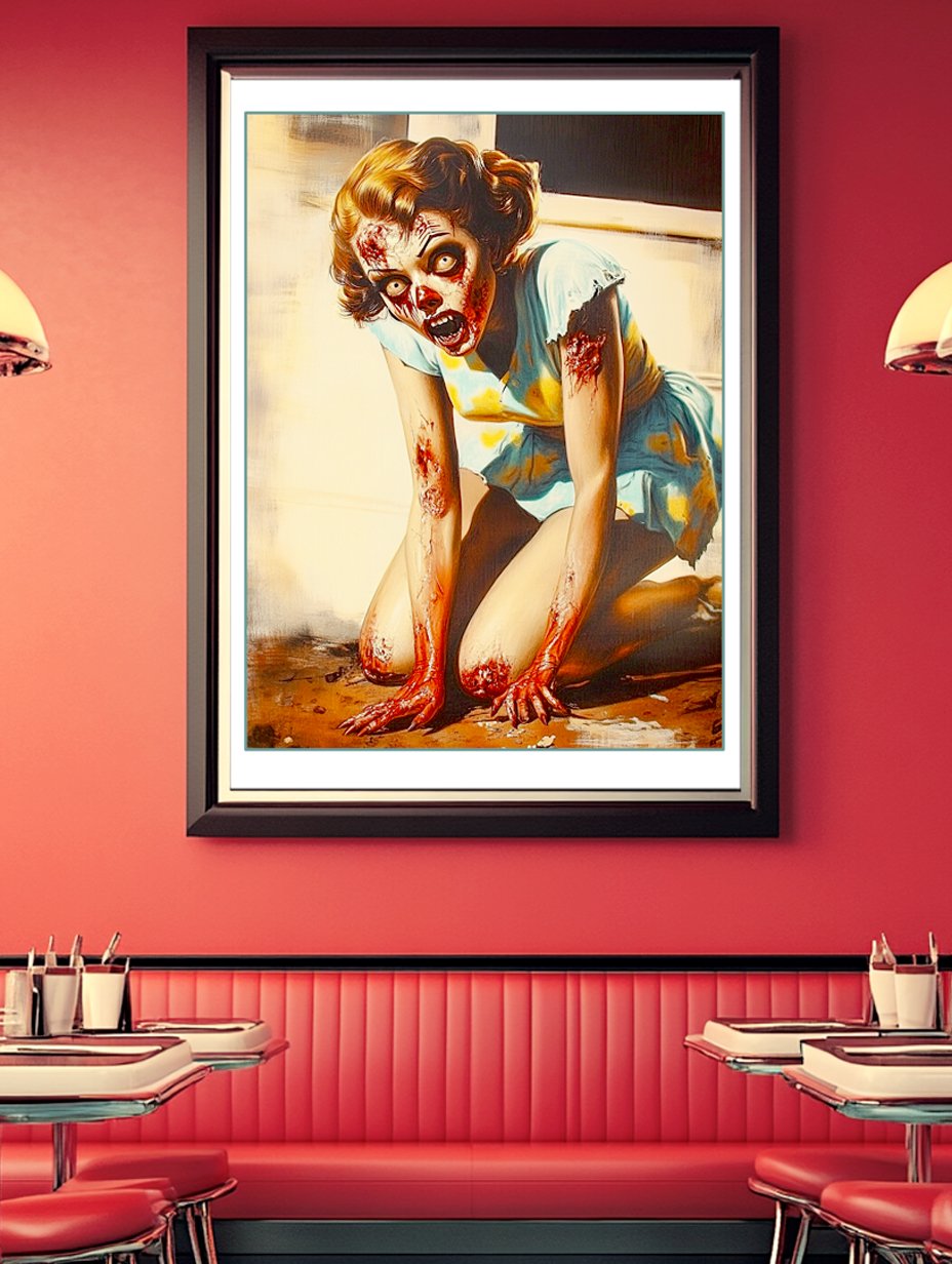 Zombie Pin Up Poster Display