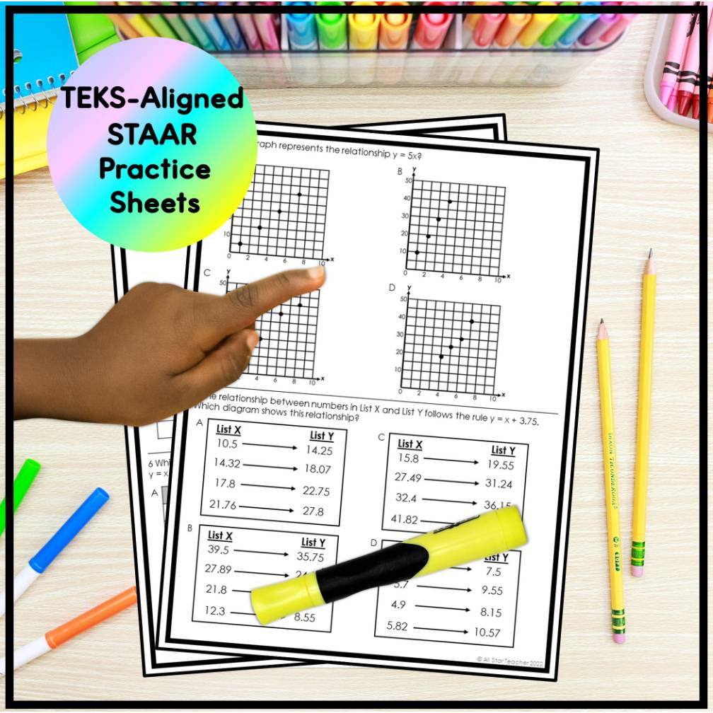 TEKS 5.4C Numerical Patterns and Coordinate Planes - Practice Sheets