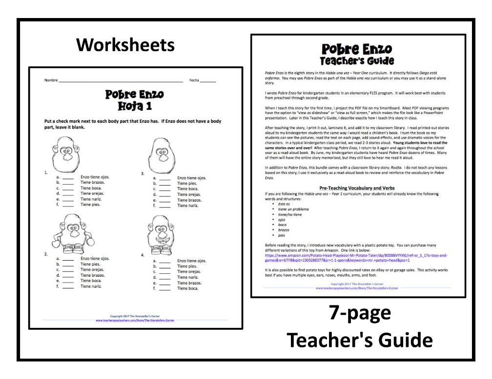 Spanish Body Parts Story - Pobre Enzo - Había una vez - Unit 8