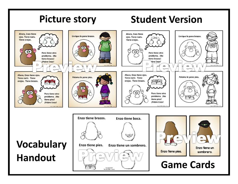 Spanish Body Parts Story - Pobre Enzo - Había una vez - Unit 8