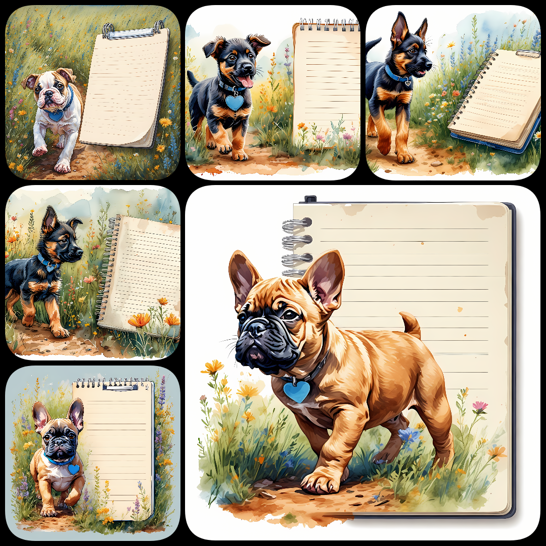 dog clipart PNG, dog stationery PNG, printable dog art, high res dog images, junk journal dog images, dog scrapbook PNGs, cute dog illustrations, digital dog clipart, dog paper designs, sublimation dog art, DIY dog crafts, pet lover clipart, dog PNG bundl