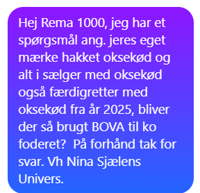 Bovaer i oksekød, Rema 1000