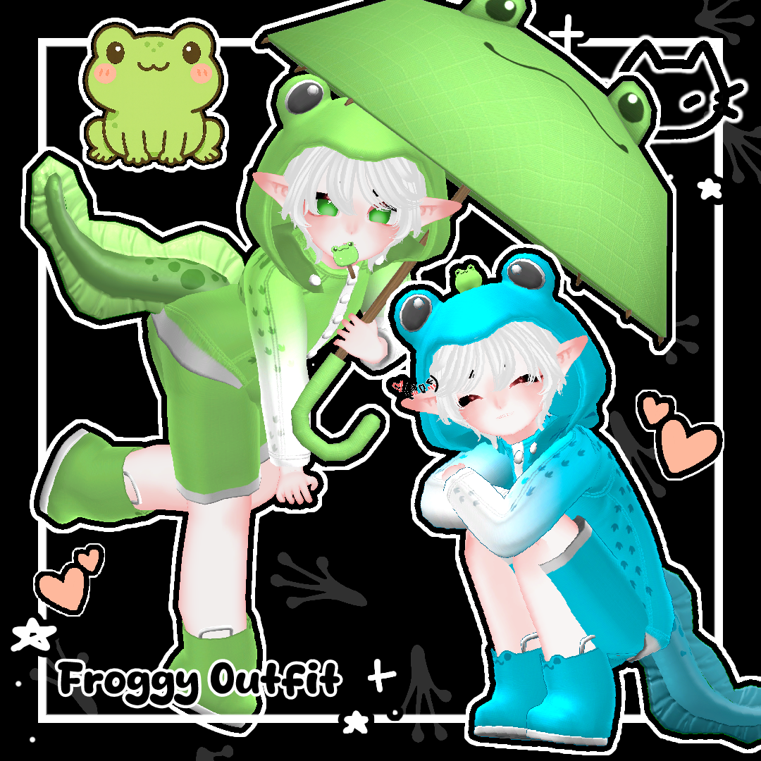 𓆏🐸 Froggy Outfit for GM's Chibi Base! 🐸𓆏 Raincoat Outfit 🐸 GM Chibi