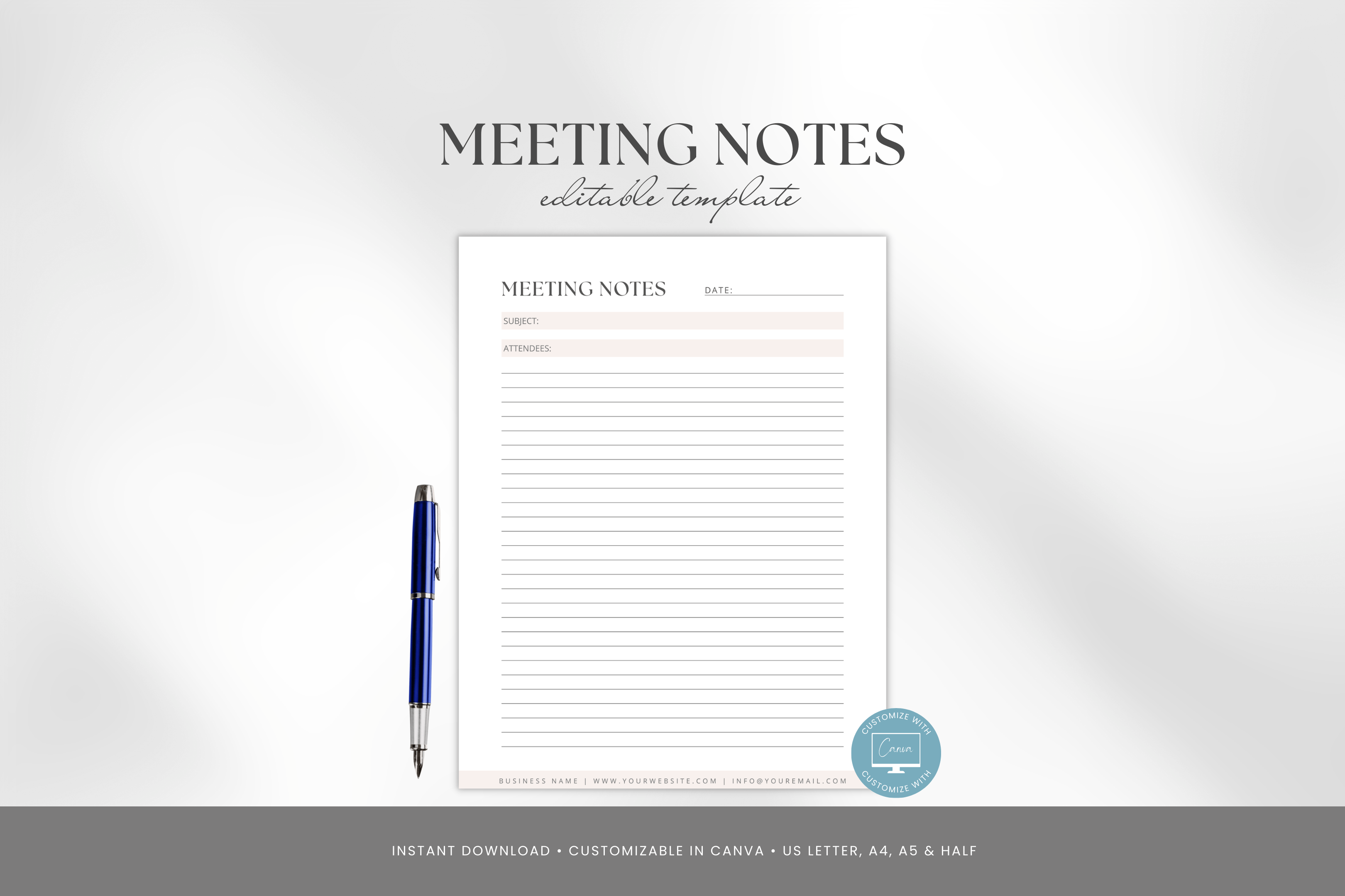 Client Notes Sheets Meeting Notes Template, Editable Canva Business Notes Sheet, Work Notes ...