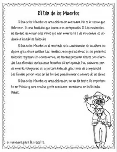 Dia de los Muertos Escape Room in Spanish for Day of the Dead digital and print