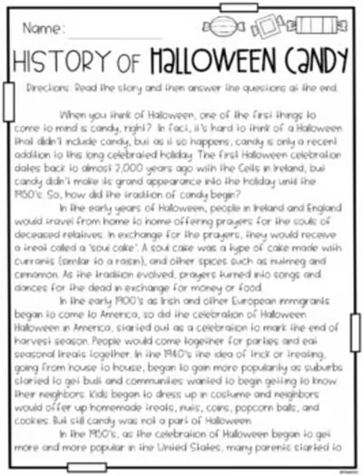 Third Grade Halloween Math and Reading Worksheets  Halloween Packet