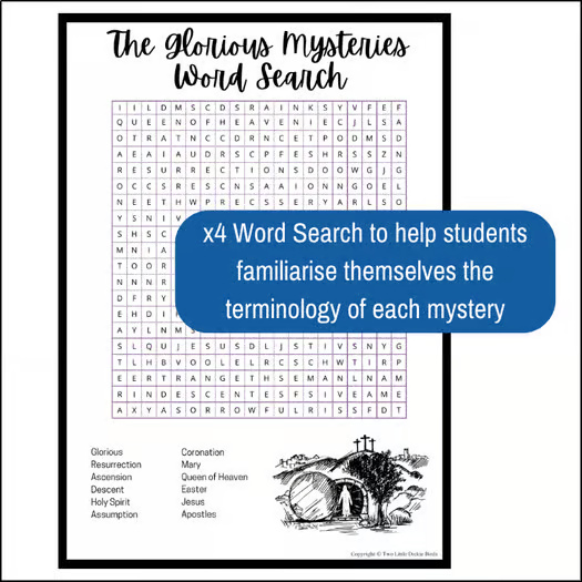 The Rosary Activities - Middle School Religion Worksheets & Catholic Homeschool