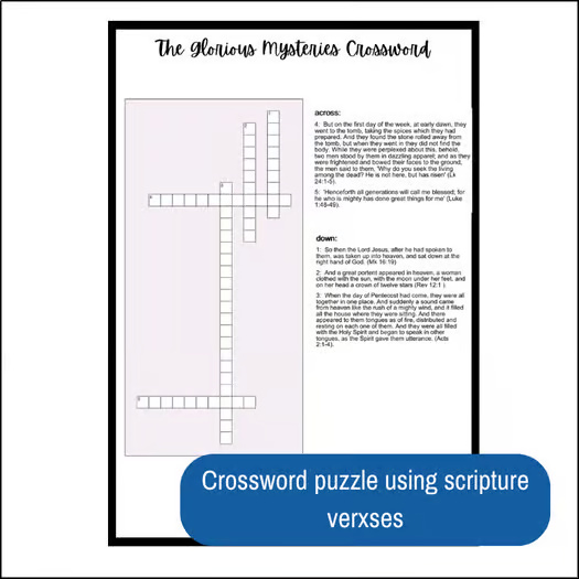 The Rosary Activities - Middle School Religion Worksheets & Catholic Homeschool