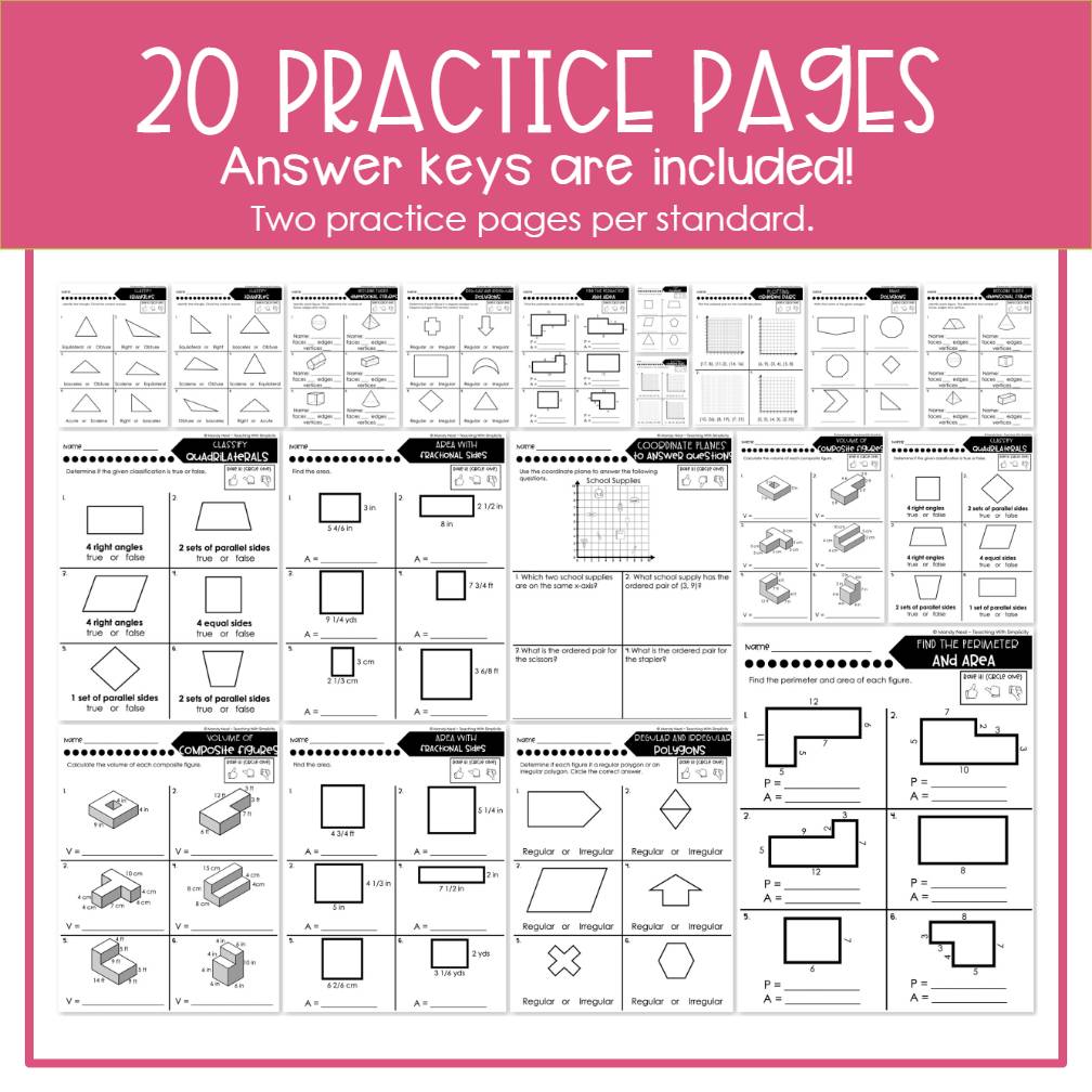 Fifth Grade Geometry Worksheets | Printable