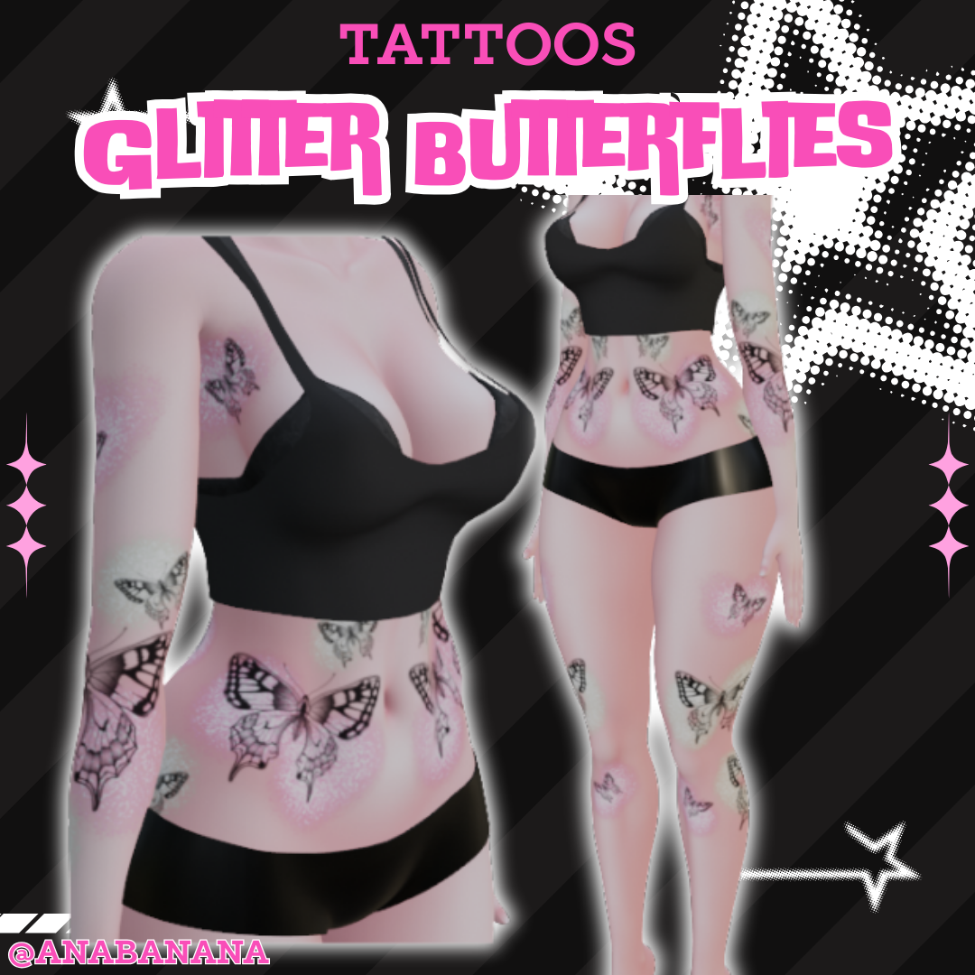 ✨ Glitter Butterflies Tatts | Vrbase Egirl