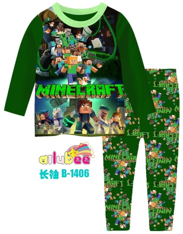 Kids’ gaming-themed pajamas with pixel and hero design, made from soft cotton.