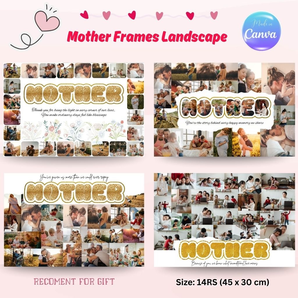 Mother frame photo collage mockup