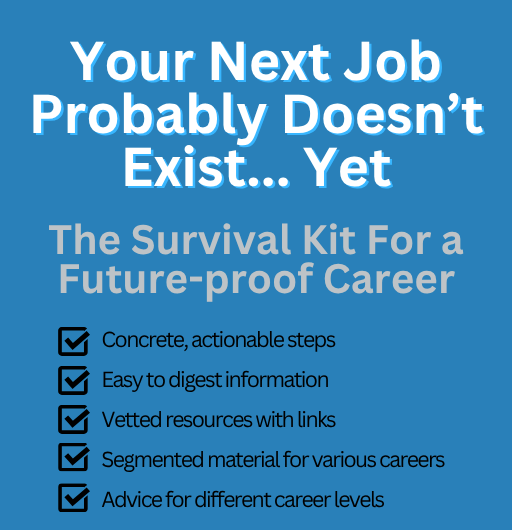 Cover and desctiption of the comprehensive Career guidebook, "Your Next Job Probably Doesnt Exist... Yet"