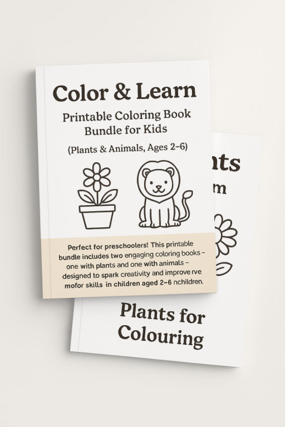 Color & Learn: Printable Coloring Book Bundle for Kids (Plants ...