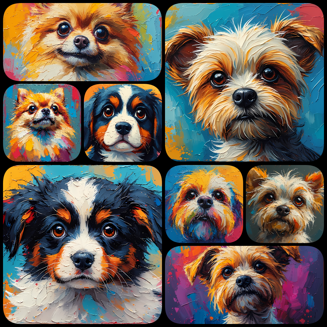 Pop Art dog art, colorful dog illustrations, dog PNGs, high-quality clipart, digital dog art, printable dog clipart, dog breeds art bundle, vibrant dog illustrations, Saint Bernard PNG, Labrador digital art, Poodle clipart, dog design resources, DIY dog c