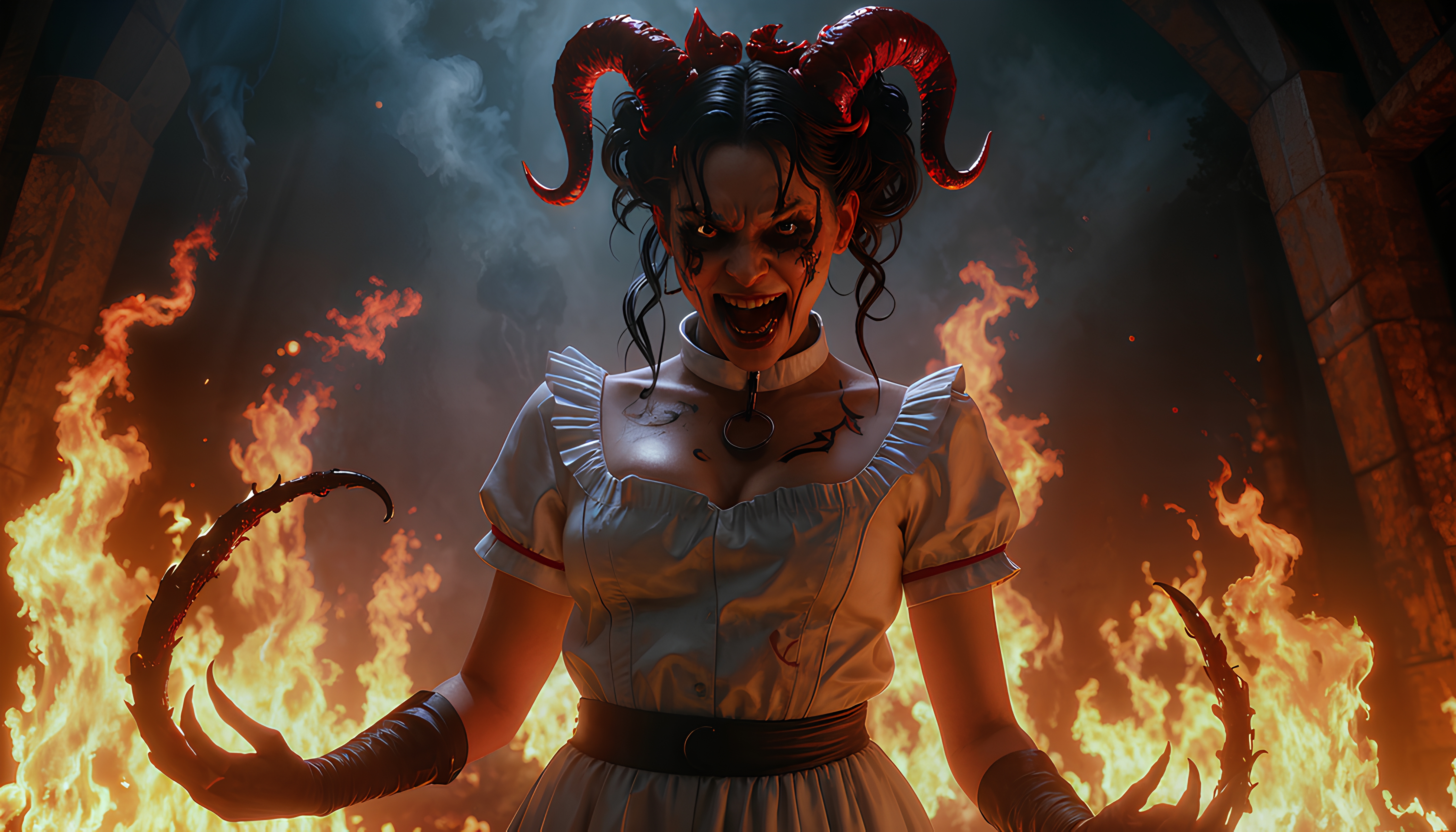 Female Hell Demon General in pennywise sort of a fashion