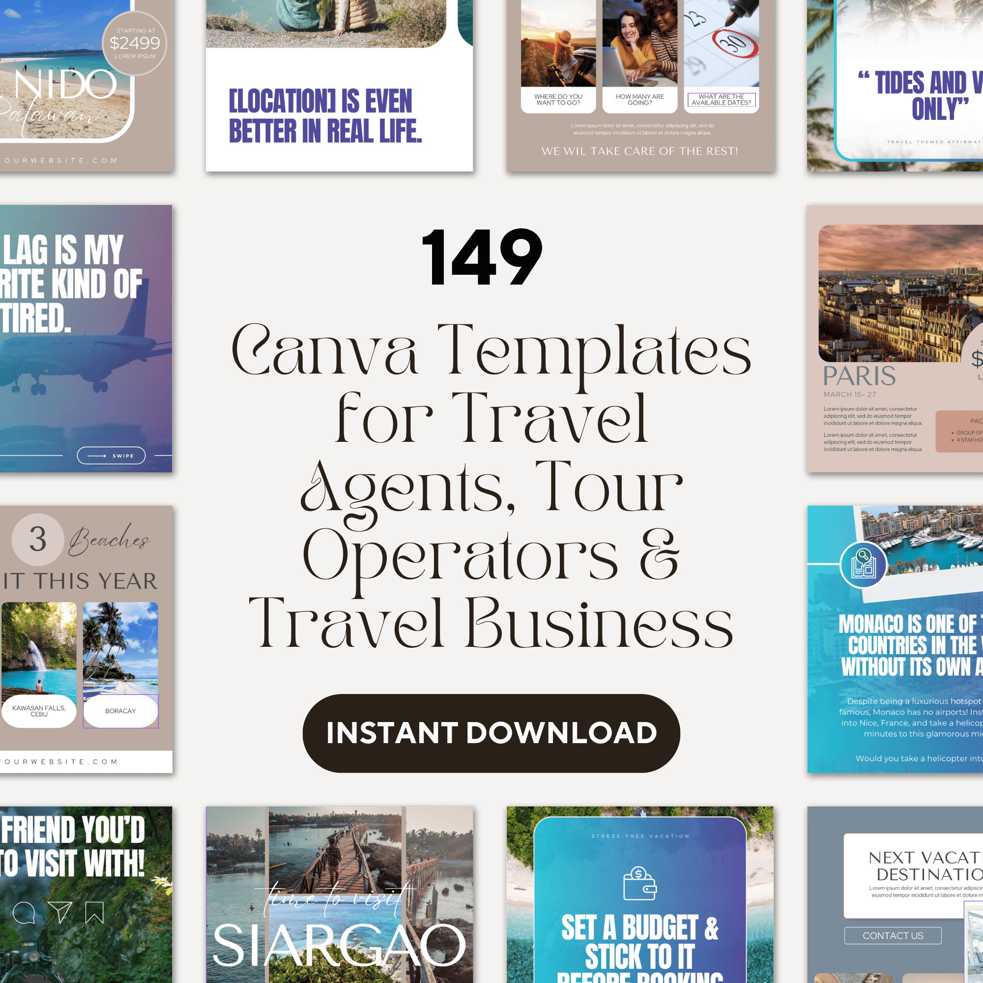 Travel Instagram Post Canva Template Bundle - Payhip