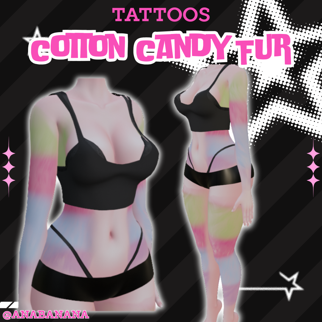 ☁️🍭 Cotton Candy Fur Tatts | Vrbase Egirl
