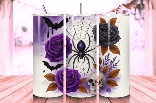 Halloween Spider Tumbler Wrap PNG – 20oz Skinny Sublimation Design with ...