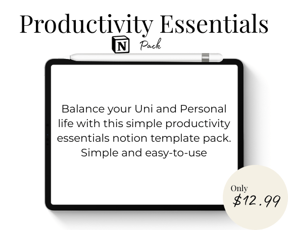 PRODUCTIVITY ESSENTIALS NOTION TEMPLATE PACK - Payhip