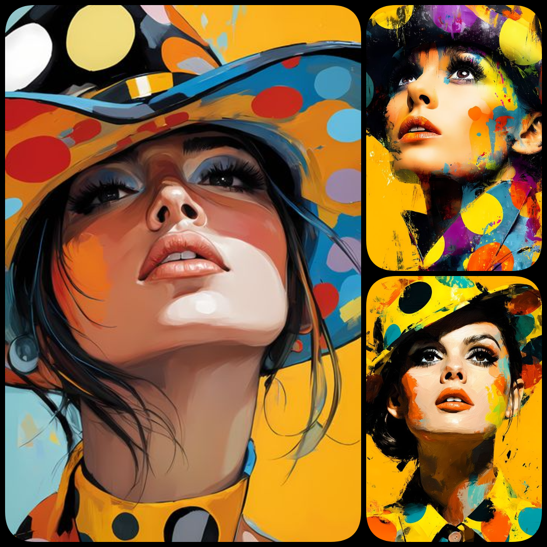 bold female art, vibrant women illustrations, abstract female portraits, geometric woman artwork, retro women prints, pop art women collection, art deco digital art, high resolution art prints, colorful modern female art, downloadable art bundle, aestheti