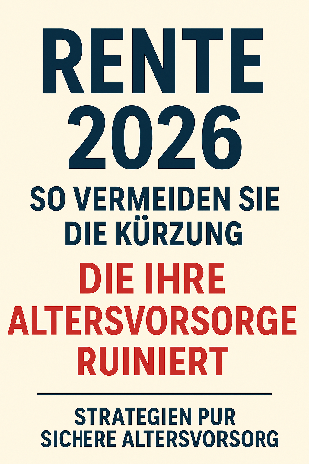 Rente 2026 – Vermeiden Sie die Rentenkürzung, die Ihre Zukunft gefährdet