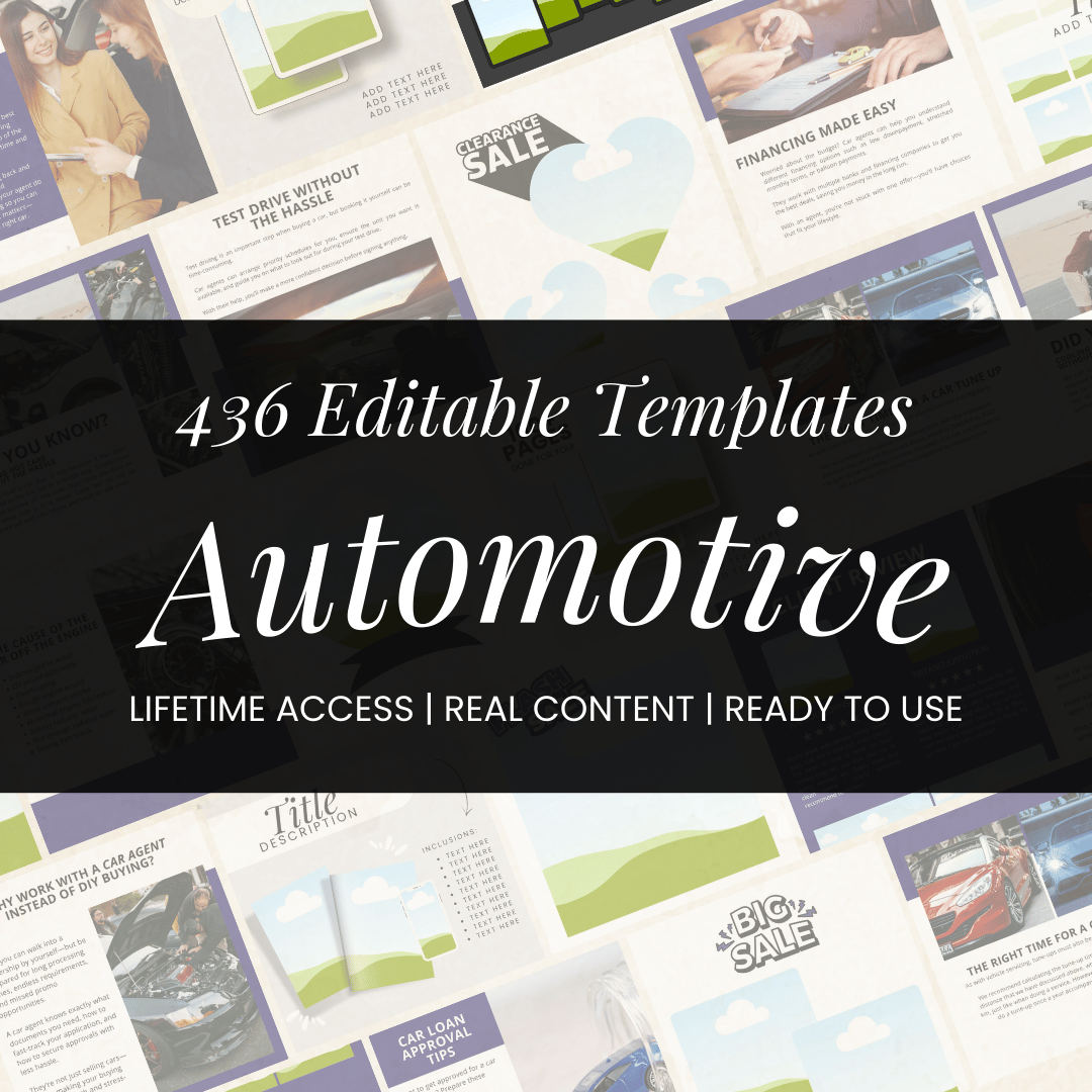 436 Ready To Use Editable Canva Templates for Car Agents - Payhip