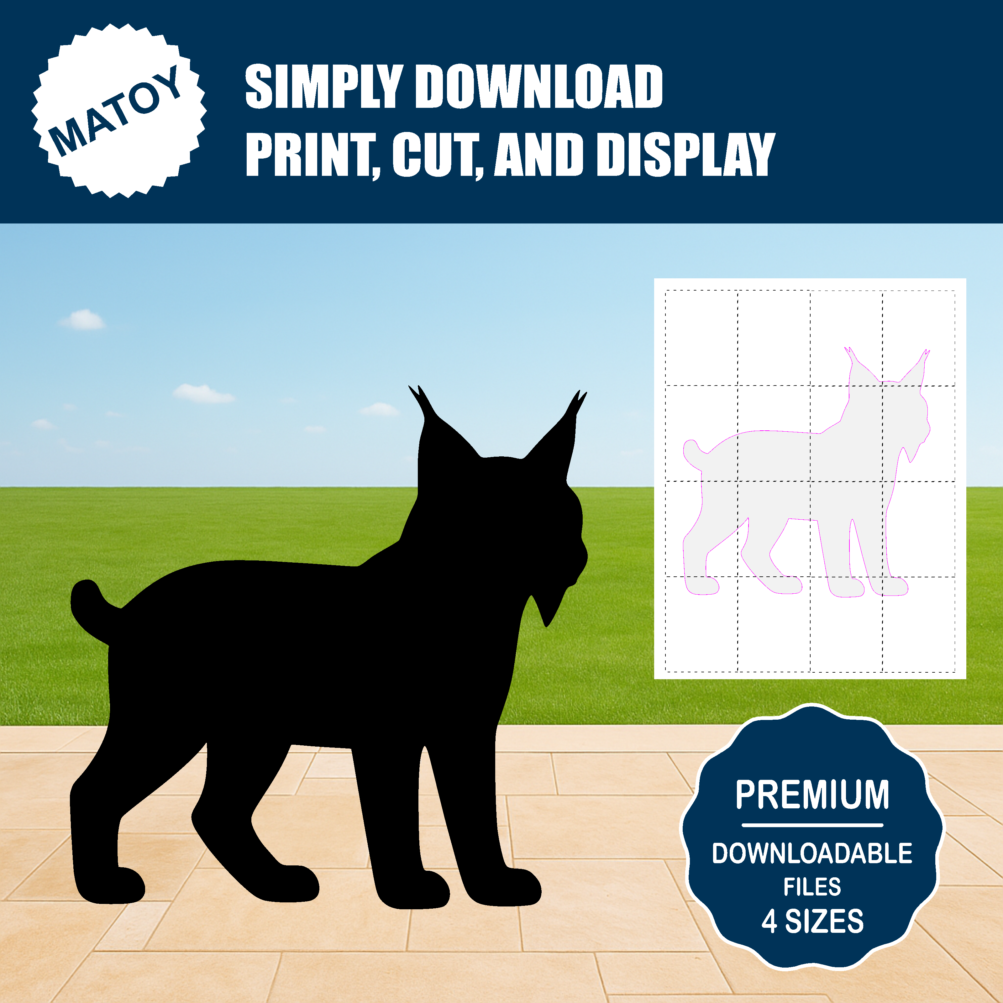Lynx Bobcat Party and Wall Decor | Printable Life-Size Silhouette ...