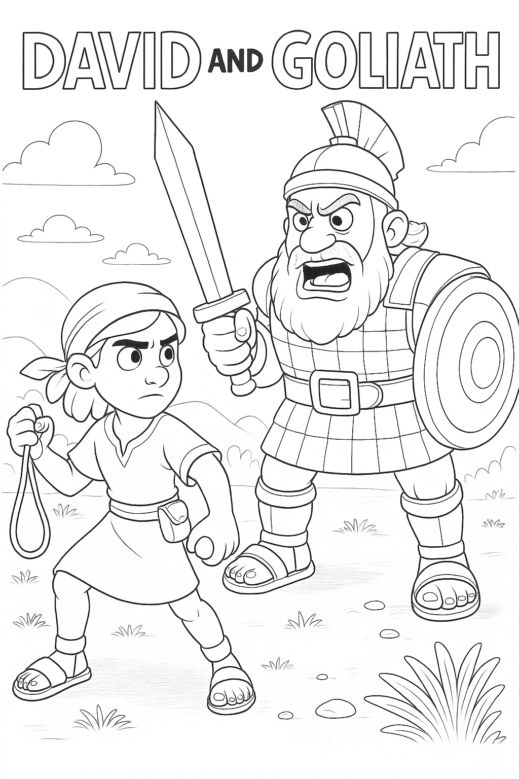 David And Goliath Bible Story Coloring Page For Kids Payhip David And Goliath Bible Story Coloring Page For Kids Payhip