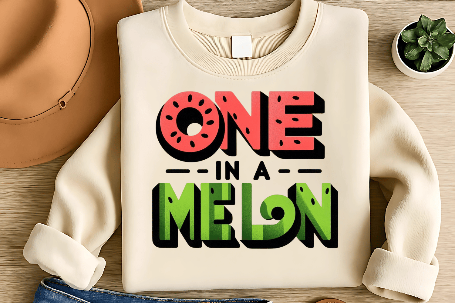 One in a Melon Sublimation PNG – Cute Watermelon Summer Pun Design for ...