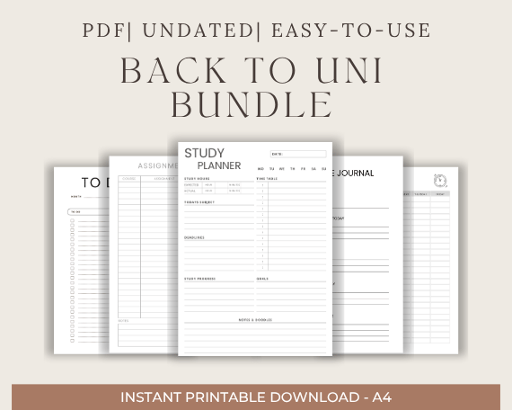 Back to Uni Digital Bundle | Study Planner Pack for Students | Soft ...