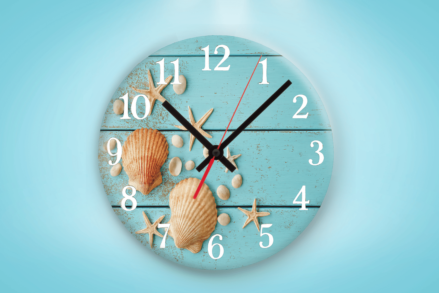 Summer Seashells & Starfish Wall Clock Design – Coastal Treasures for a ...