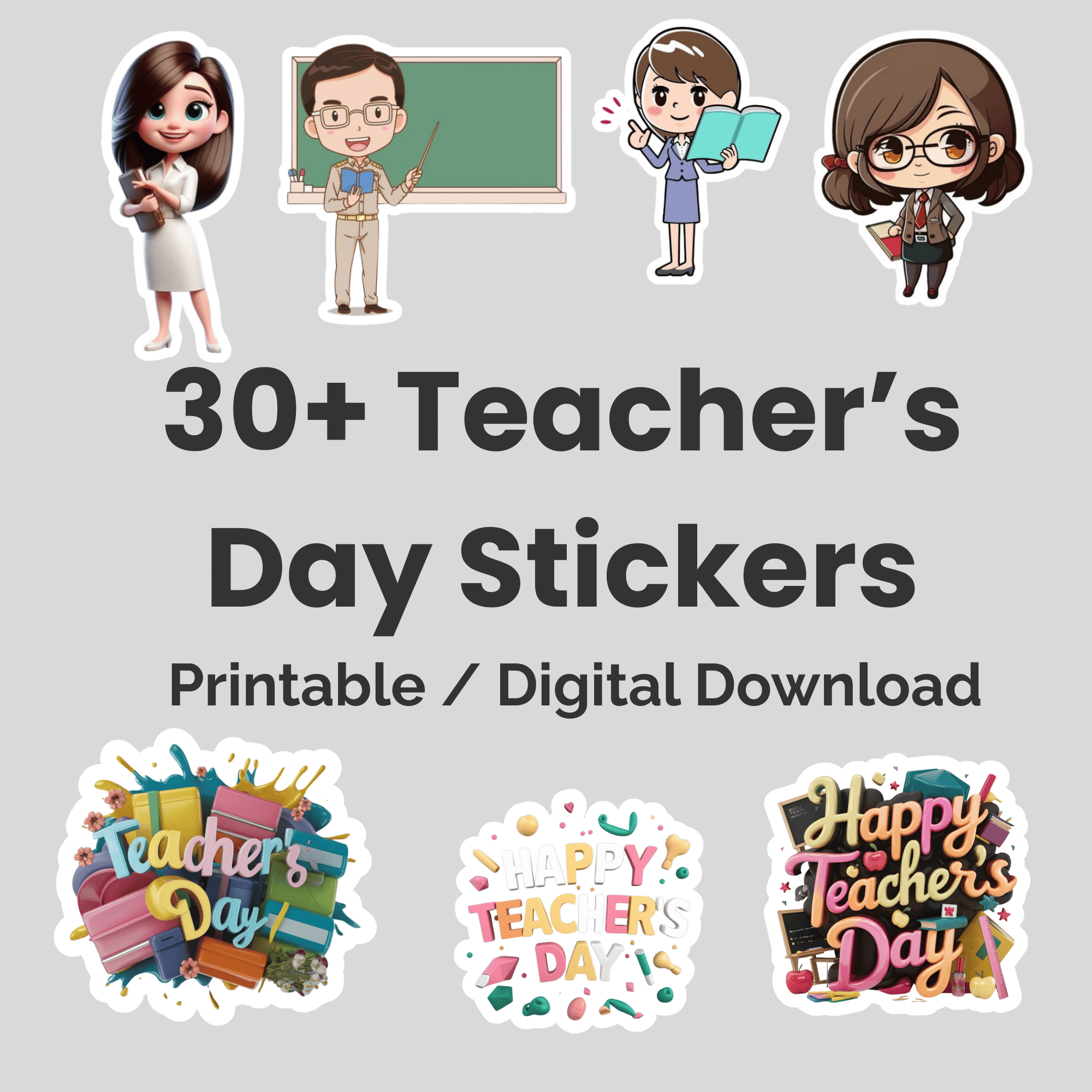 30 Teacher Day Stickers - Payhip