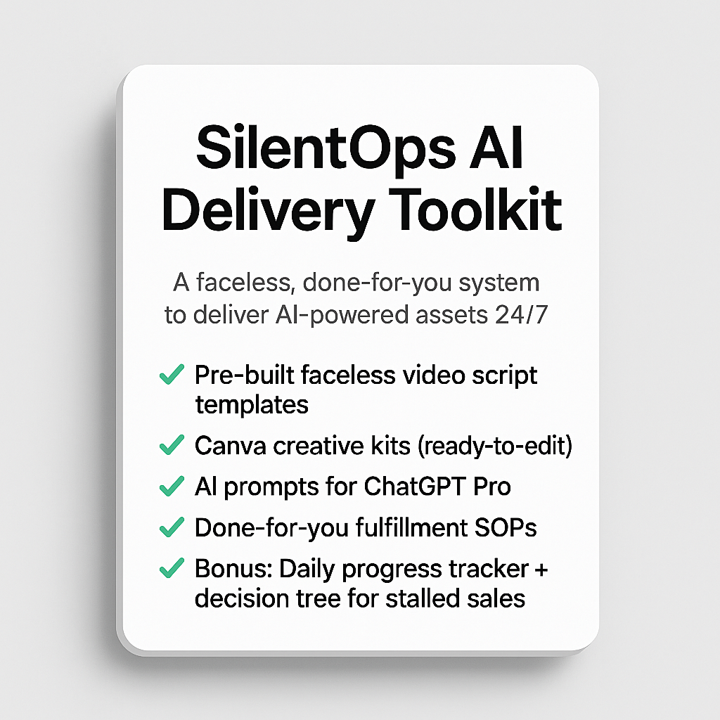 SilentOps AI Delivery Toolkit cover