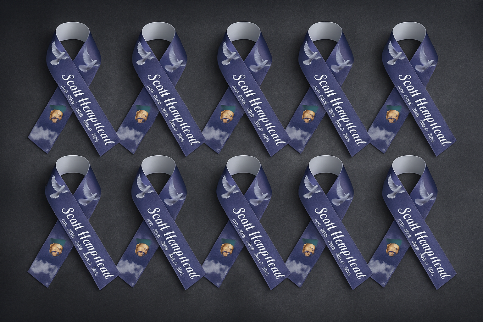 Set of 10 Medium Memorial Ribbon Pins – Custom Colors & Personalized ...