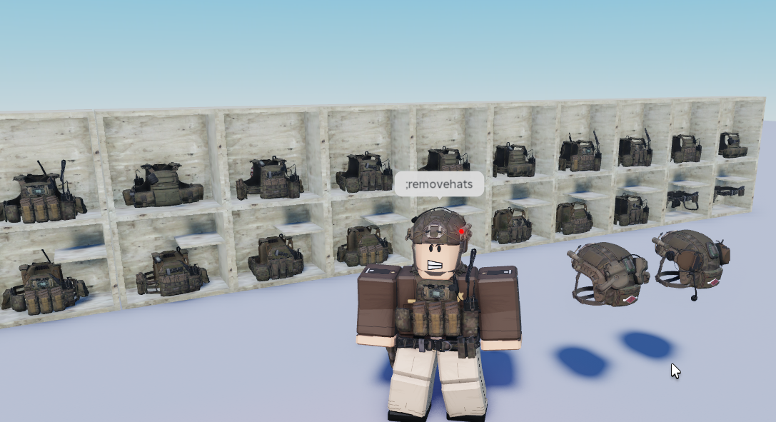 Character wearing US Rangers vest in Roblox