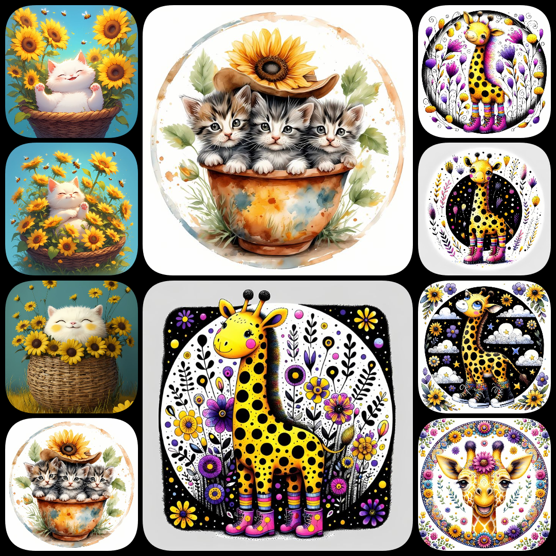 yellow animal art, geometric cat art, watercolor cows with sunflowers, abstract hadada ibis art, textured wolf painting, vector silhouette horses, watercolor cats teal background, abstract doberman art, colorful giraffes vector, cat basket art, animal dig