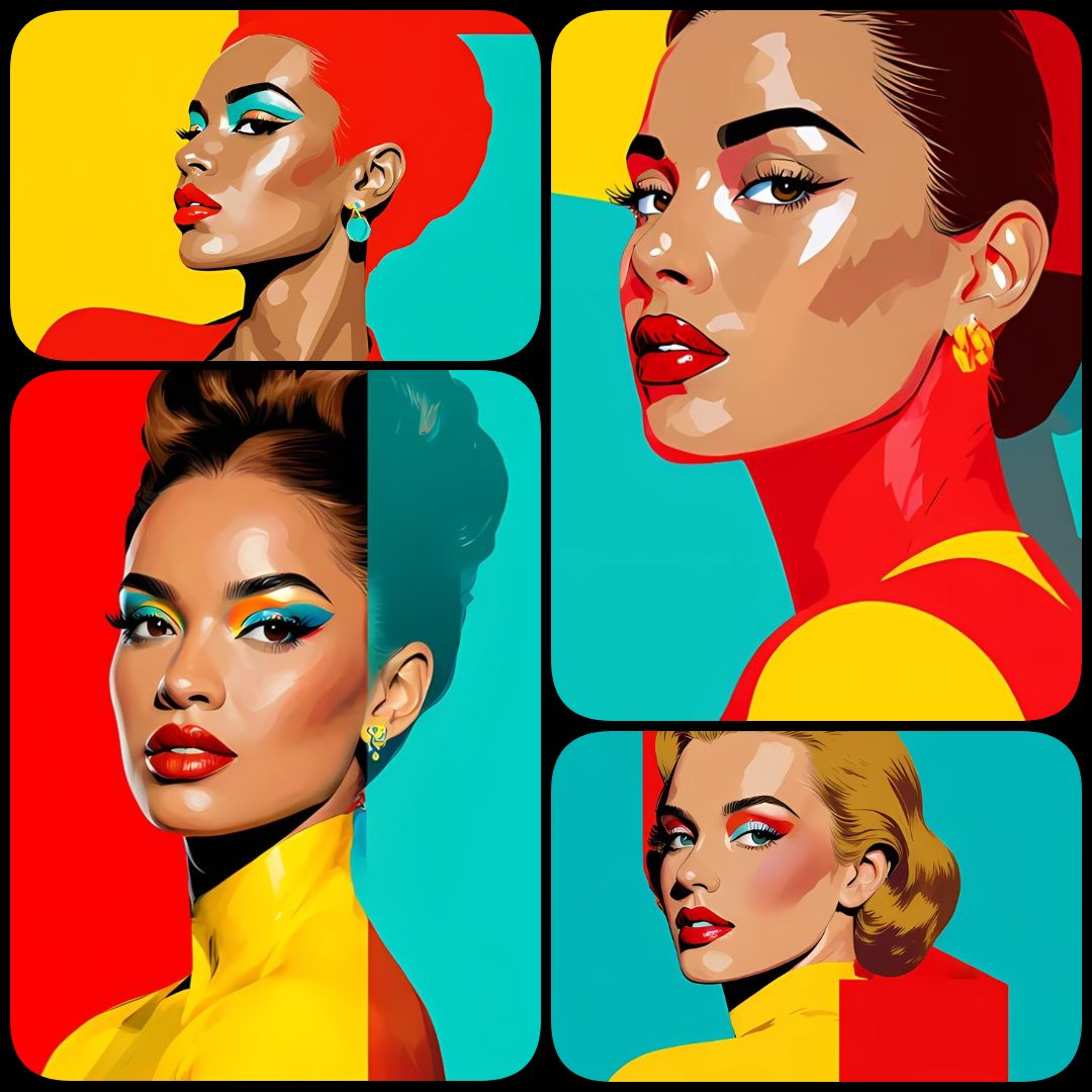 yellow art portraits, abstract women illustrations, vibrant female face PNG, oil painting impasto style, geometric face art, watercolor woman PNG, pop art female graphics, folk art portraits, retro digital faces, creative portrait clipart, high resolution