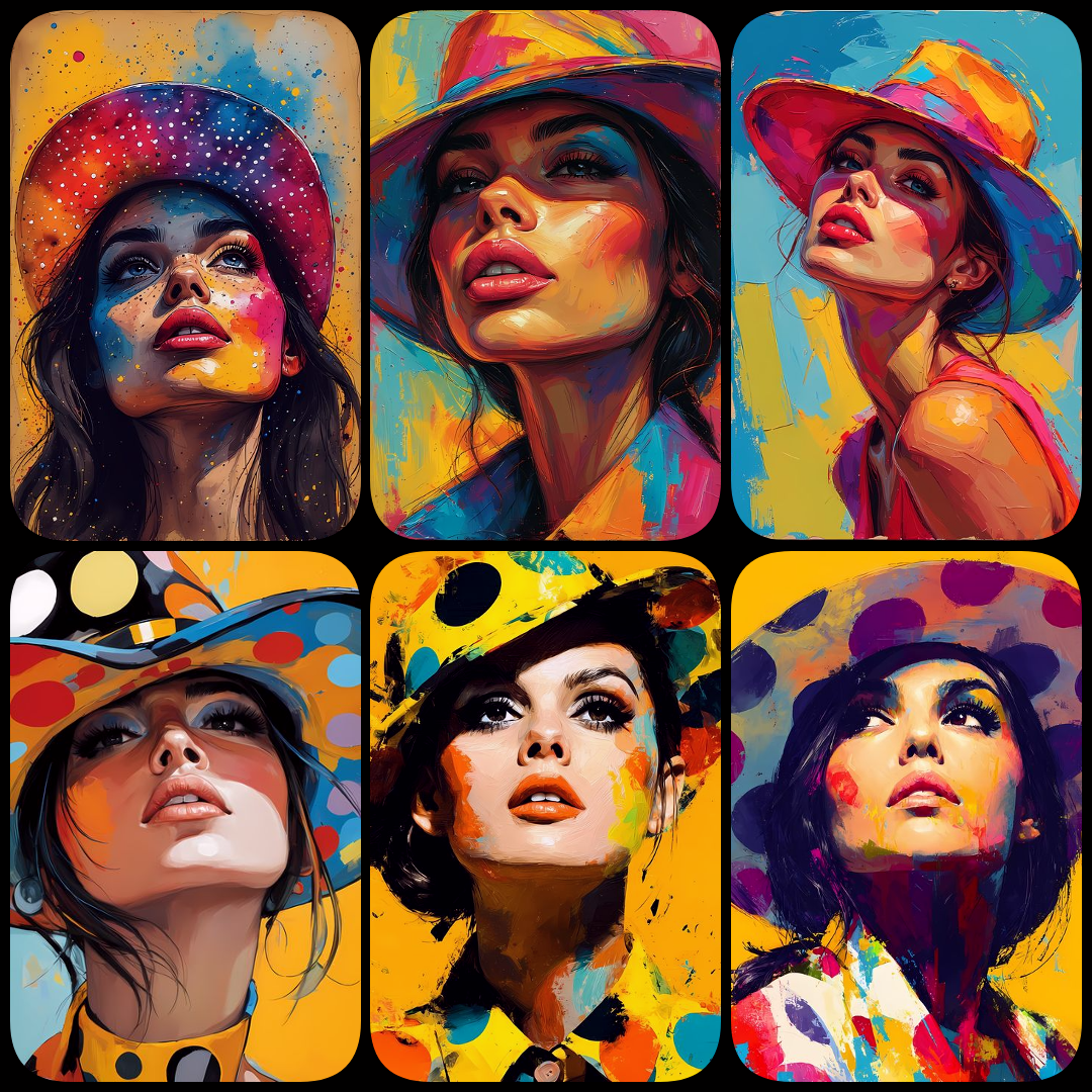 yellow art portraits, abstract women illustrations, vibrant female face PNG, oil painting impasto style, geometric face art, watercolor woman PNG, pop art female graphics, folk art portraits, retro digital faces, creative portrait clipart, high resolution