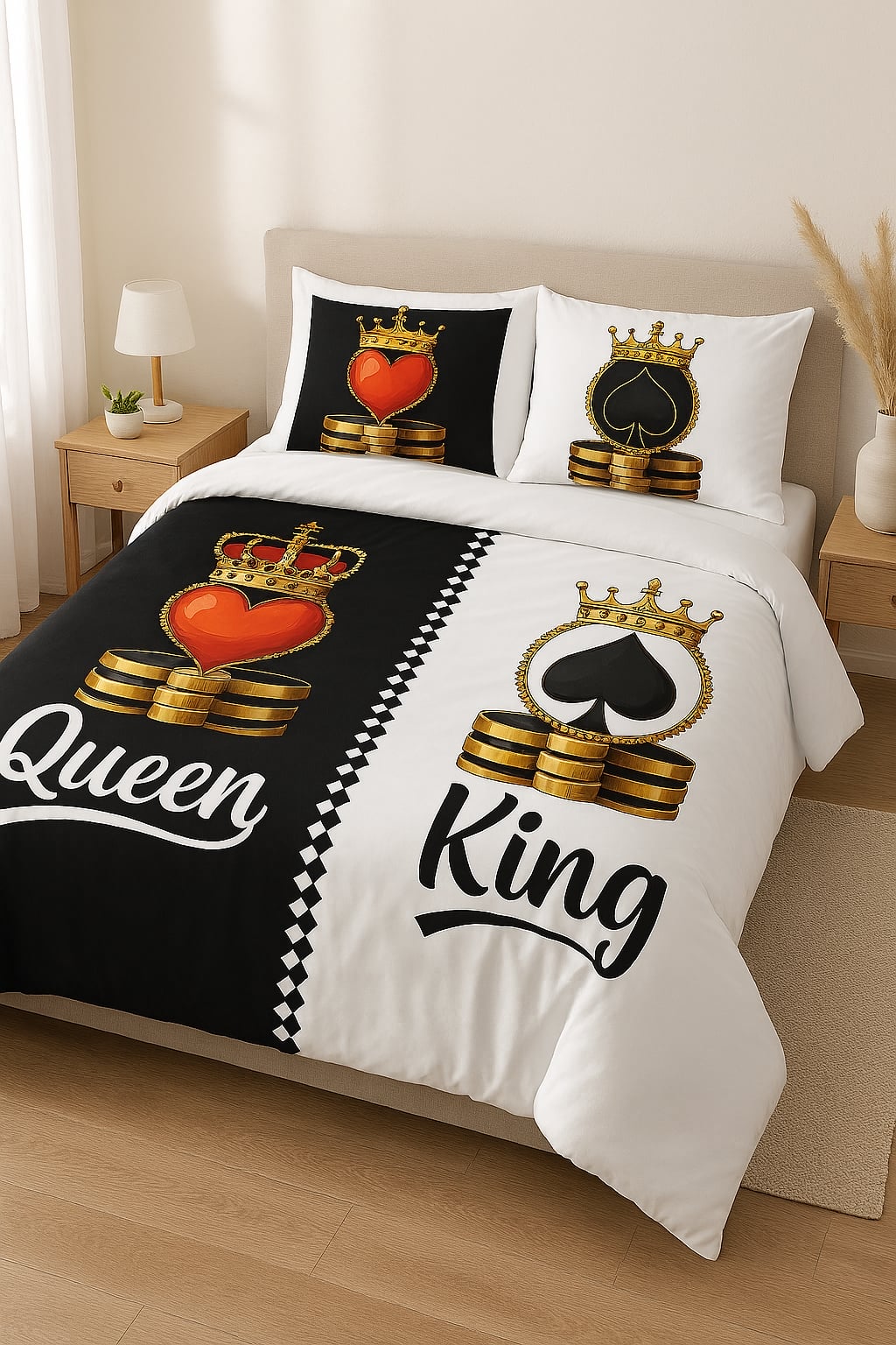 Printable Luxurious Quilt Set with Matching Pillows King And Queen